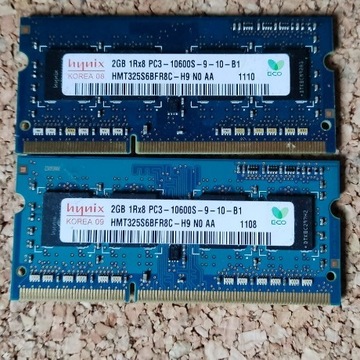 Pamięć ram DDR3 2x 2GB 1333MHz PC3-10600S SO-DIMM