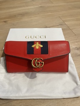 Portfel Gucci kopertowy czerwień