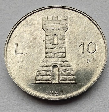 SAN MARINO 10 Lire 1987 MENNICZA