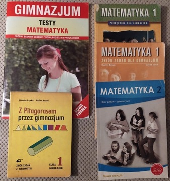 Matematyka gimnazjum zestaw 5 książek z zadaniami