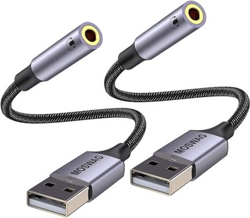 Adapter USB do gniazda audio MOSWAG (2 szt.)