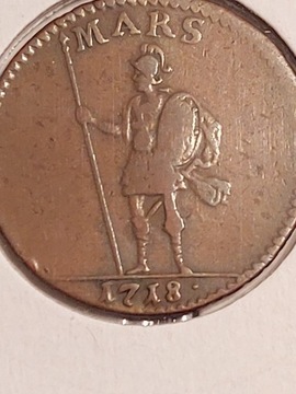 Moneta 1 deler Szwecja 1718