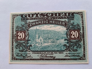 NOTGELD AUSTRIA 20 HELLER 1921