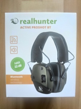 Ochronniki słuchu aktywne RealHunter Active ProSHOT BT oliwkowe