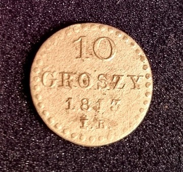 10 groszy 1813 r I.B. Księstwo Warszawskie ładne