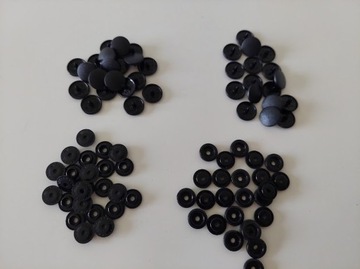 Zatrzaski plastikowe, napy do ubrań czarne 12,5 mm