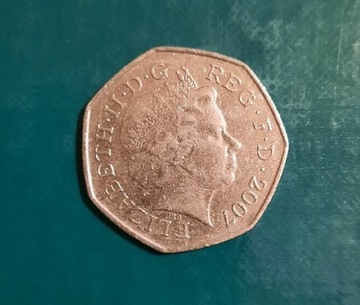 Moneta, WIELKA BRYTANIA, 50 Pence 2007