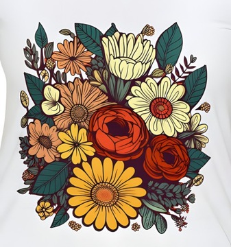 t-shirt Kwiaty w stylu retro vintage kwiecista