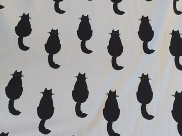 Tkanina bawełniana czarne koty OekoTex