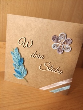 Kartka ślubna handmade quilling