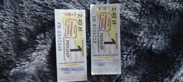 Bilety KM Gdańsk 2.40 skasowane zestaw 