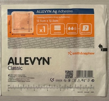 Opatrunek piankowy ALLEVYN Ag Adhesive 12,5x12,5