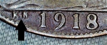 One  Penny  1918- KN- Anglia. NAKŁAD-1.087.800 egz