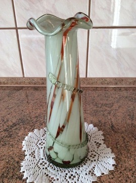 Szklany wazon ozdobny vintage 25cm