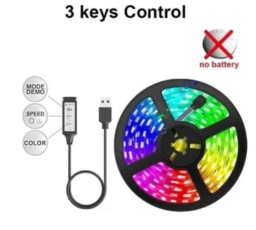 Taśma Led USB 4m RGB Wifi Bluetooth, 5050 5V