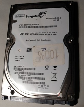 Dysk HDD 320 GB, 5400 rpm, SEAGATE, LAPTOP, KONSOLA