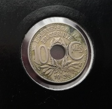 10 centymów Francja 1936 rok Bardzo ładna!!!