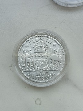 Australia Floren 2 shilling 1947 r srebro 
