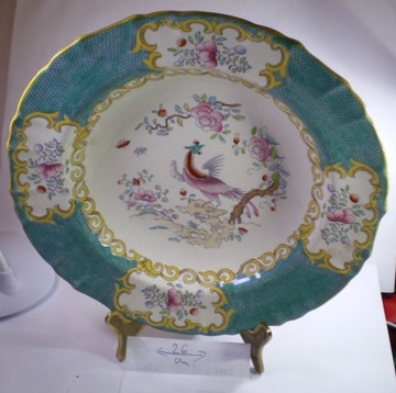 7. talerz zdobiony dekoracyjny porcelana angielska Mintons