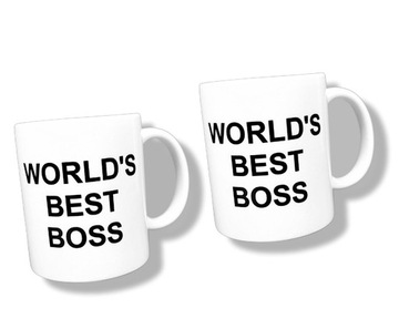 Zestaw kubki białe The Office "World's Best Boss" 