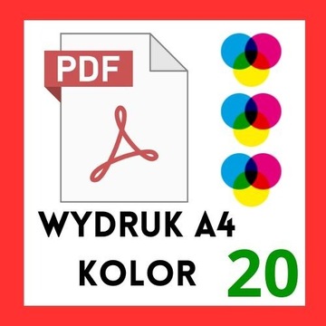 Wydruk KOLOR Drukowanie PDF A4 - 20 stron