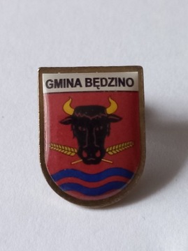 Herb gmina Będzino przypinka pin odznaka wpinka