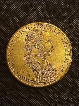 Dukaty Austria Węgry czworak 1891 Stara moneta wykopki monet