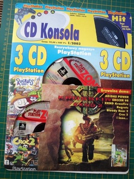 5x demo ( 3 płyty) PS1 PSX PlayStation, gazetka, kody do gier 