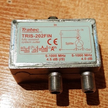 Rozgałęźnik Tratec TRIS-202FIN kablówka / DVB-T2