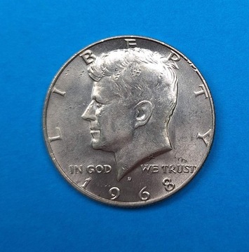 USA pół dolara Kennedy 1968, bdb stan, Ag 0,400