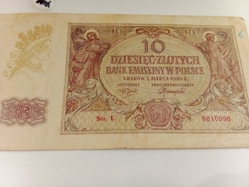 10zł 1940r. banknot Chopin Ser. I 9810996
