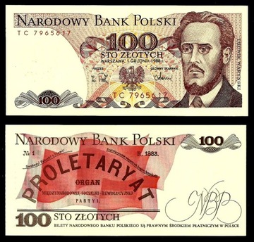 Banknot 100 zł 1988r.