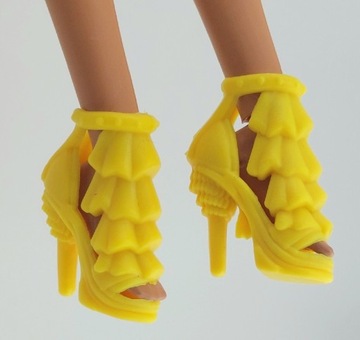 Buty dla lalki Barbie Standard i Curvy żółte