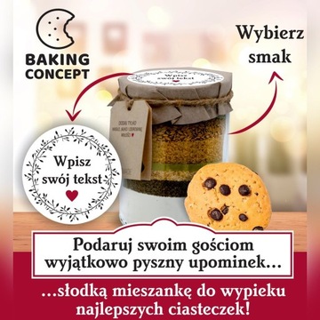 Podziękowanie dla gości chrzest mieszanki ciastka