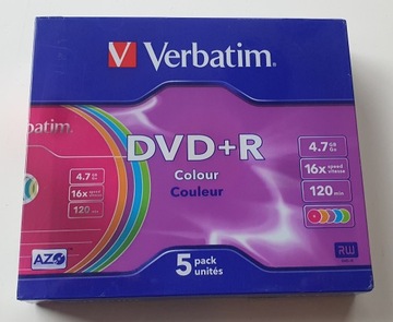Paczka płyt Verbatim DVD+R Colour