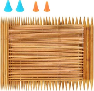 75 szt. Bambusowych drutów do robienia na drutach