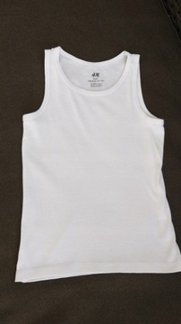 biała koszulka bez rękawów r. 98 /104 H&M