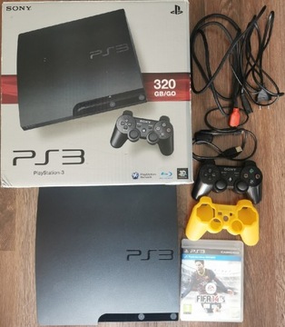 PS3 Slim 320GB model CECH-3004B. Komplet w pudełku