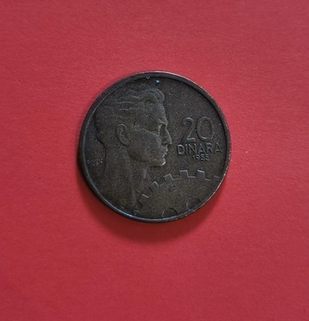 Moneta 20 dinarów 1955, Jugosławia