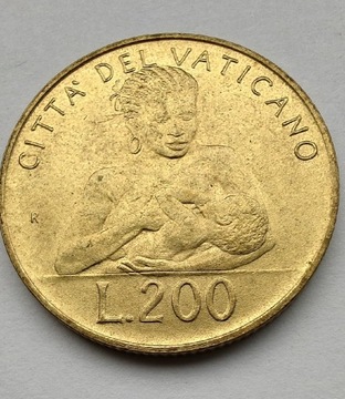 WATYKAN JP II 200 Lira 1992 okołoMENNICZA