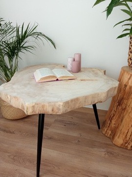 Rustykalny stolik ,stolik kawowy - lite drewno 