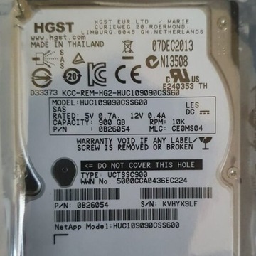 HGST 900GB HUC109090CSS600 2,5″ SAS 64MB 10K