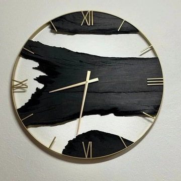 Zegar loftowy ścienny z czarnego debu, drewna100cm