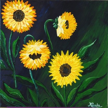 Słoneczniki - obraz akrylowy na płótnie
