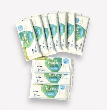 Pampers Harmonie Aqua Chusteczki nawilżane dla dzieci 10 x 10 sztuk