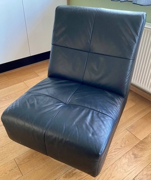 Czarna skórzany fotel