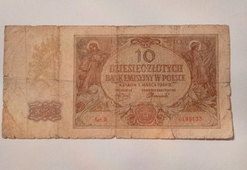Polska 10 złotych 1940 ser B.