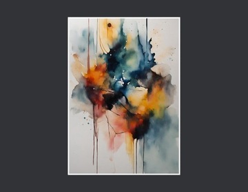 Plakat Abstrakcja barwny dym 2 - A3