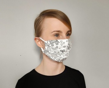 maska bawełniana na twarz z miejscem na filtr