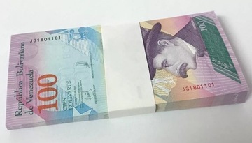 Paczka bankowa Wenezuela 100 bolivares 2018 UNC 